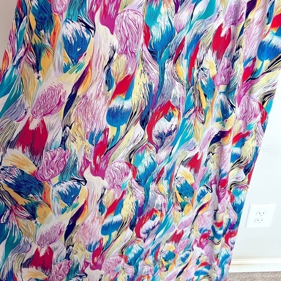 Davies by Erica Davies Multicolored Maxi Dress feathery watercolor Size S - Picture 5 of 6